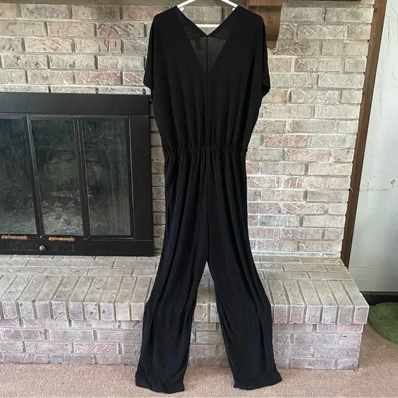 Emma & Michele Black Zip Up Jumpsuit Size XL - Picture 3 of 4